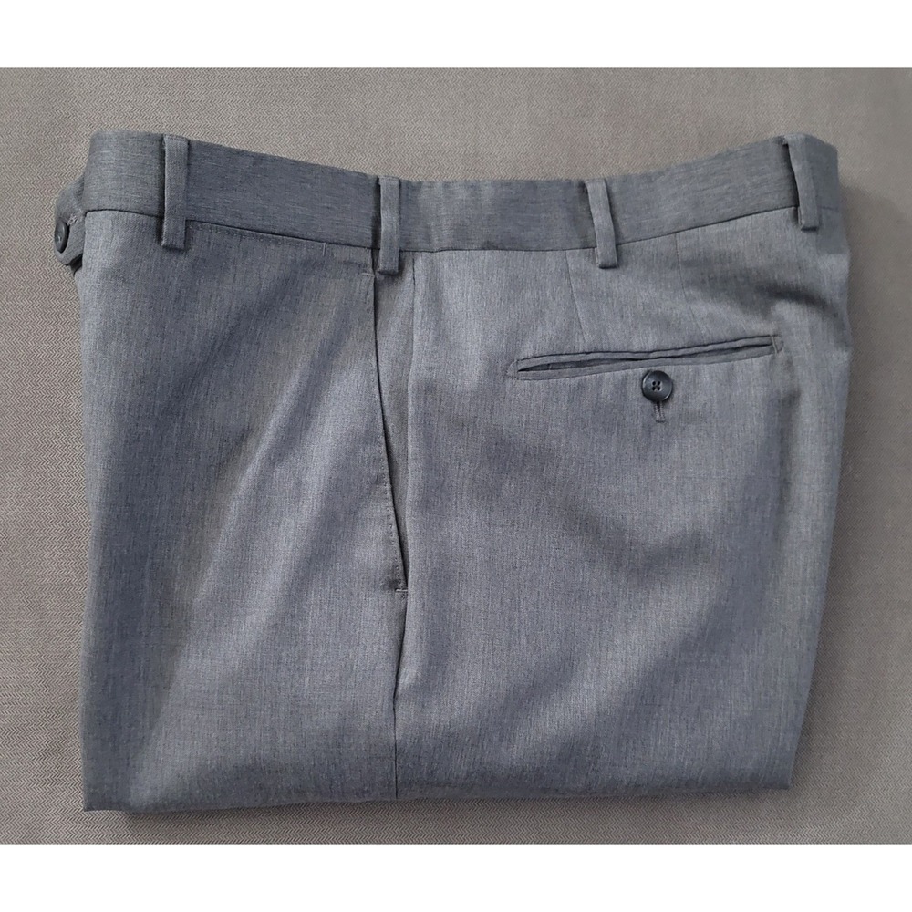 J. Hilburn Men's Lightweight Grey Guabello Wool Flat Front Dress Pants Size 34‎